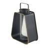 Decmode Modern 16 X 13 Inch Black Metal And Glass Candle Lantern