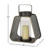 DecMode Indoor 11"W, 15"H Industrial Iron Lantern Black, 1-Piece