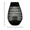 Creative Co-Op Black Rattan Lantern with Glass Insert