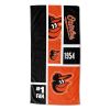 [Personalization Only] OFFICIAL MLB Colorblock Personalized Beach Towel - Orioles