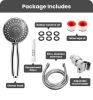 Filtered Shower Head with Handheld Shower Heads High Pressure 5 Spray Modes 3 Stage Hard Water Shower Filter with Stainless Steel Hose Adjective Brack