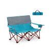 Oversized Camping Chair Folding Loveseat Camping Couch with Cup Holders & Thick Padding