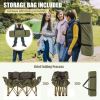 3 Person Folding Camping Chair with 2 Cup Holders Cotton Padding & Storage Bag