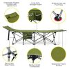 Folding Camping Cot with Side Storage Pocket Detachable Headrest