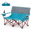 Oversized Camping Chair Folding Loveseat Camping Couch with Cup Holders & Thick Padding